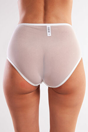 Golshan Gaspara Control Slip, Kadın Güpürlü Tül Ekru Renkyüksek Bel Külot