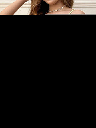 Kadın Sarı Desenli Askılı Şortlu Ribana Pijama Takımı,Rahat Ve Şık Ev Giyim,Kadın Pijama