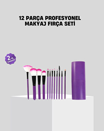 12’Li Profesyonel Makyaj Fırça Seti Yumuşak Sentetik Kıllı