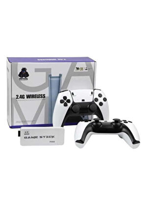 Çift Oyun Kollu 4K Hd Ekran Nostaljik 20.000 Oyunlu Beyaz Game Stick