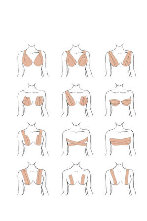 Toparlayıcı Göğüs Bandı Şekillendirici Ten Rengine Uygun Esnek Hassas Ciltlere Uygun
