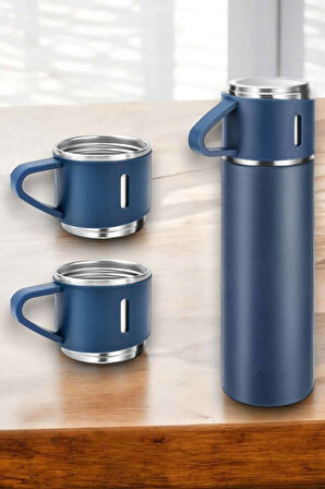 Paslanmaz Çelik 3’Lü Termos Seti Vakumlu Ve 8 Saat Isı Koruma