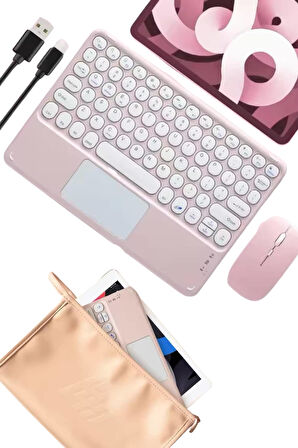 Bluetooth Touchpad Klavye İnce Taşınabilir Q Klavye