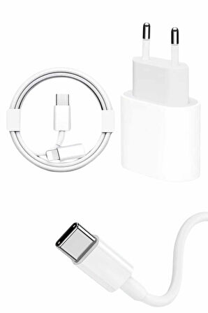 15/Pro/Pro 20W İos Uyumlu Hızlı Şarj Aleti Adaptörlü Beyaz