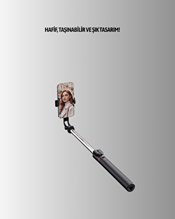 Bluetooth’Lu Işıklı Selfie Çubuğu – Katlanabilir, 130 Cm