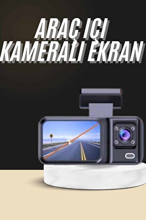 1080P Sürüş Kaydedici 2 İnç Araç Araba Ön İç Arka Dvr Ips Ekran