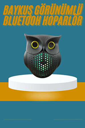 Baykuş Görünümlü Işıklı Bluetooth Speaker Bluetooth Hoparlör