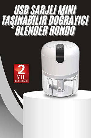 Mini Doğrayıcı Rondo Taşınabilir Mini El Blender Paslanmaz Çelik