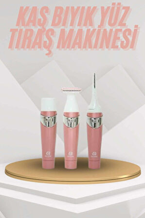 Yüz Kaş Ve Tüm Vücut Epilasyon Aleti 3 Başlıklı Hassas Ciltlere Uygun Epilatör