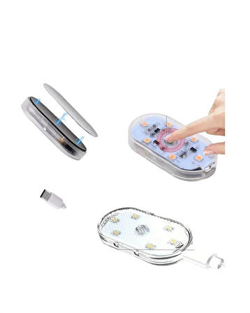 Usb Şarjlı, 3 Saat Kesintisiz Çalışan Araba Atmosfer Işıkları
