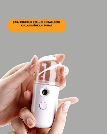 Taşınabilir Şarjlı Buhar Nemlendirici – Kablosuz Akıllı Teknolojili Mini Cilt Ve Ortam Nemlendirici