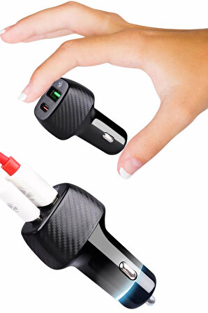 38W Usb Type-C Girişli Oto Çakmaklık Araç İçi Hızlı Şarj Çakmaklık Şarj Aleti