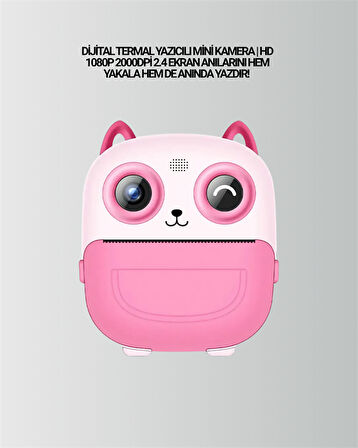 2.4” Ekranlı Mini Kamera – 1080P Kayıt + Mürekkepsiz Yazdırma