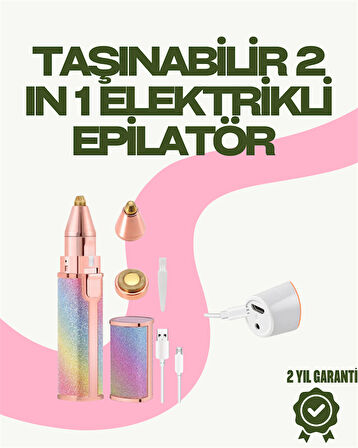 8000 Rpm Taşınabilir Epilatör – Kaş Düzeltici Ve Dudak Epilatörlü Pille Çalışan