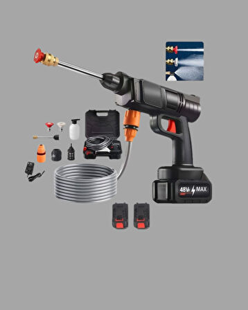 Taşınabilir Şarjlı Basınçlı Yıkama Tabancası Köpük Aparatlı