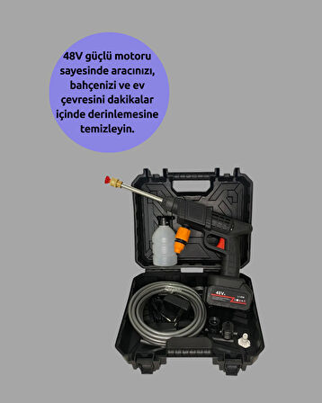 Tek Bataryali 48V Şarjlı Basınçlı Yıkama Makinesi