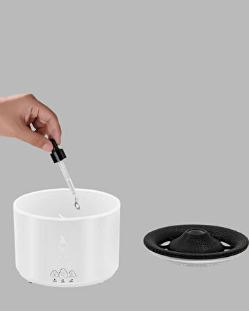 3D Alev Işıklı Aromaterapi Makinesi – 360 Ml Su Kapasiteli Sessiz Difüzör