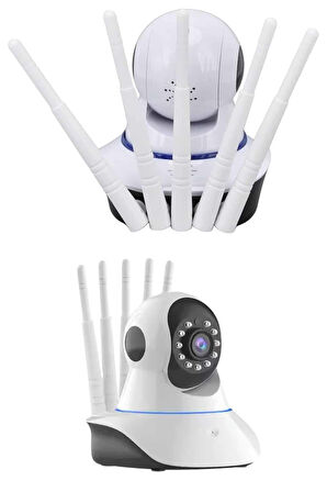 Led Aydınlatmalı 5 Antenli Motorlu 1080P Wifi Kamera Sensörlü