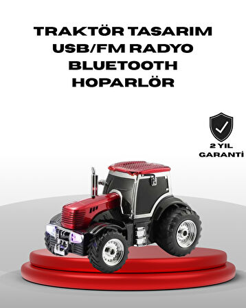Traktör Tasarımlı Bluetooth Hoparlör Usb Tf Aux Fm Radyo