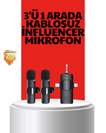 Kablosuz Mikrofon - Telefon Ve Bilgisayar Uyumlu