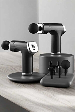 Masaj Tabancası 4 Başlıklı Kas Ve Vücut Ağrıları İçin Şarjlı Darbeli