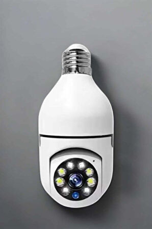 Ampul Görünümlü Güvenlik Kamerası Duylu Wifi Kamerası Dönebilen