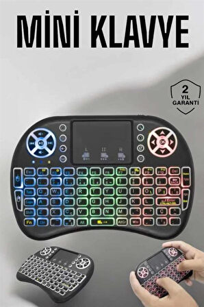 Işıklı Kablosuz Mini Q Klavye Tüm Cihazlara Uyumlu
