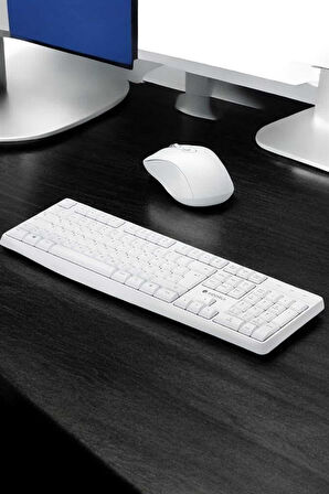 Beyaz Kablosuz Klavye Fare Seti Kablosuz Fare Usb Alıcı Pc Uyumlu