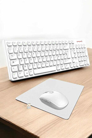 Q Klavye Beyaz Klavye Ve Mouse Seti Kablosuz Usb Girişli
