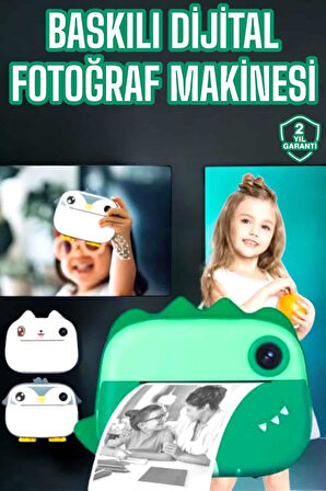 Çocuklar İçin Özel Fotoğraf Makinesi Printer Kamera Taşınabilir Hd