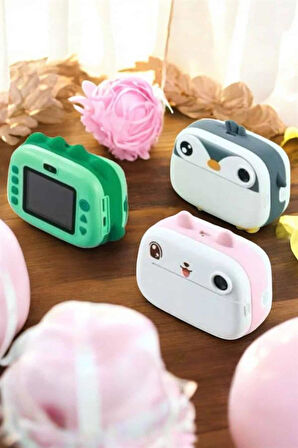 Çocuklar İçin Özel Fotoğraf Makinesi Printer Kamera Taşınabilir Hd