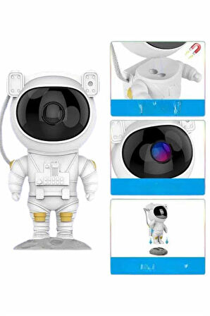 Gece Lambası Astronot Bluetooth Hoparlörlü Galaksi Işık Projektörü