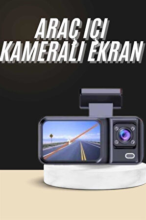 1080P Sürüş Kaydedici 2 İnç Araç Araba Ön İç Arka Dvr Ips Ekran