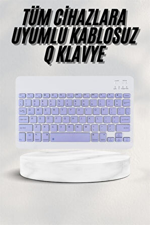 Android Ve İos Uyumlu Bluetooth Kablosuz Türkçe Q Klavye Renkli