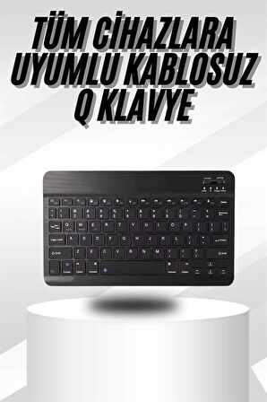 Kablosuz Bluetooth Bağlantılı Taşınabilir Q Klavye Tüm Cihazlara Uyumlu