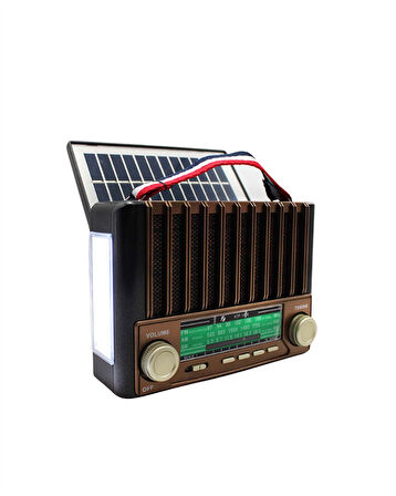 Ktf-1428 Nostaljik Solar Enerjili Bluetooth Speaker – Radyo, Sd/Usb Mp3 Çalar, Güçlü Taşınabilir Hop