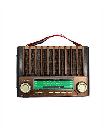 Ktf-1428 Güneş Paneli Şarjlı Nostaljik Bluetooth Hoparlör – Fm/Am/Sw Radyo, Usb/Sd Desteği, Taşınabi