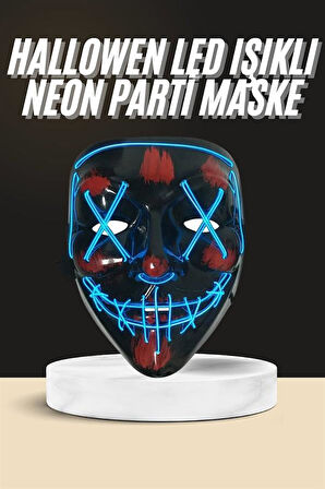 Işıklı Led Maske Parti Eğlence Maskesi Hallowen Neon Maske