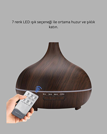Uçucu Yağ Uyumlu Renkli Led Işıklı Nemlendirici