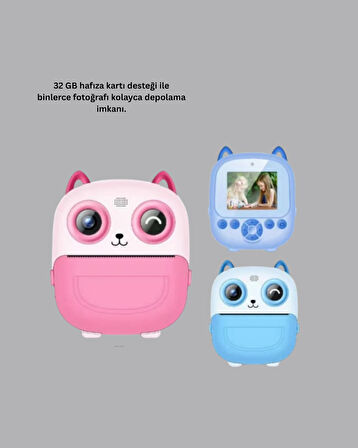 Çocuklar İçin Eğlenceli Dijital Kamera 1300Mah Şarjlı