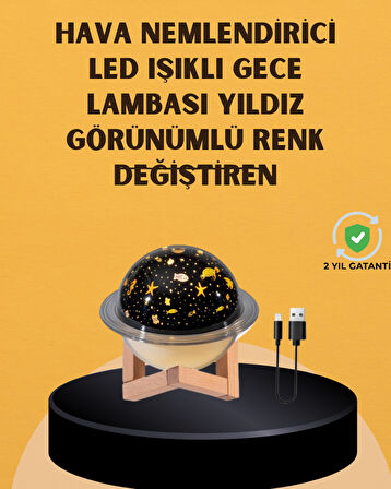 Projektör Işıklı, Aromaterapi Uyumlu Mini Masaüstü Hava Nemlendirici Cihaz