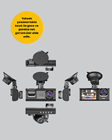 Araç İçi Kamera Seti | 170° Geniş Açı, Hareket Algılama Ve Park Koruma