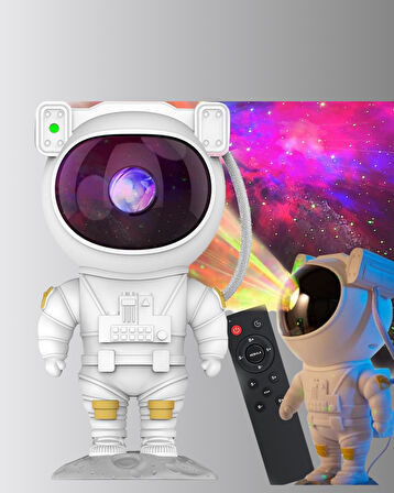 8 Efektli Astronot Projektör Uzaktan Kumandalı Led Gece Lambası