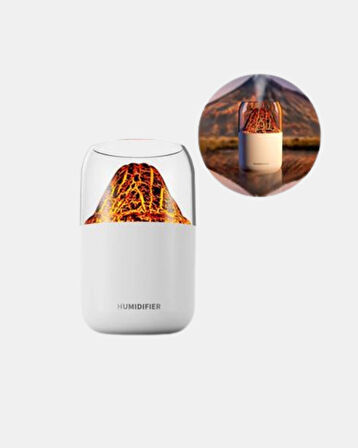 280Ml Alev Işıklı Ultrasonik Hava Nemlendirici Sessiz Ve Usb Şarjlı