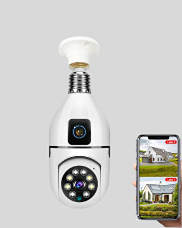 Ampul Tipi Wifi Kamera 2Mp Lensli Full Hd Görüntü Ve Akıllı Hareket Algılama