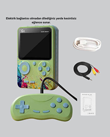 500 Oyunlu G5 Mini Oyun Konsolu 3 İnç Ekran Ve Av Tv Desteği