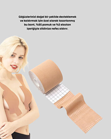 Suya Dayanıklı Görünmez Göğüs Bandı – Pamuklu Ve Esnek Destek Bandı