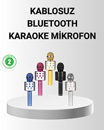 Bluetooth Karaoke Mikrofon – Yüksek Ses Kalitesi, Yankı Efektli, Uzun Ömürlü Pil