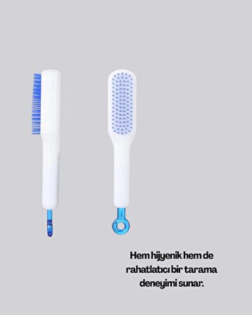 Kendini Temizleyen Ergonomik Saç Tarağı – Abs Gövde, Silikon Diş