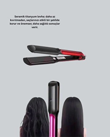 Profesyonel Saç Düzleştirici – 360° Döner Kablo Ve Kompakt Tasarım